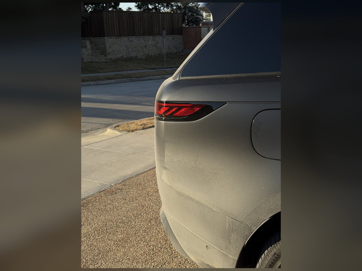 before exterior car detail DFW matte SUV rear panel